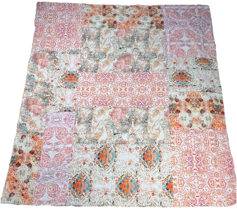 Poetic Wanderlust Patchwork Quilt Full Size GUC BohoChic